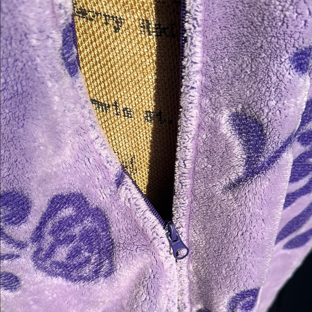 Just Love Purple Floral Robe 1X purple zip front - Picture 10 of 11